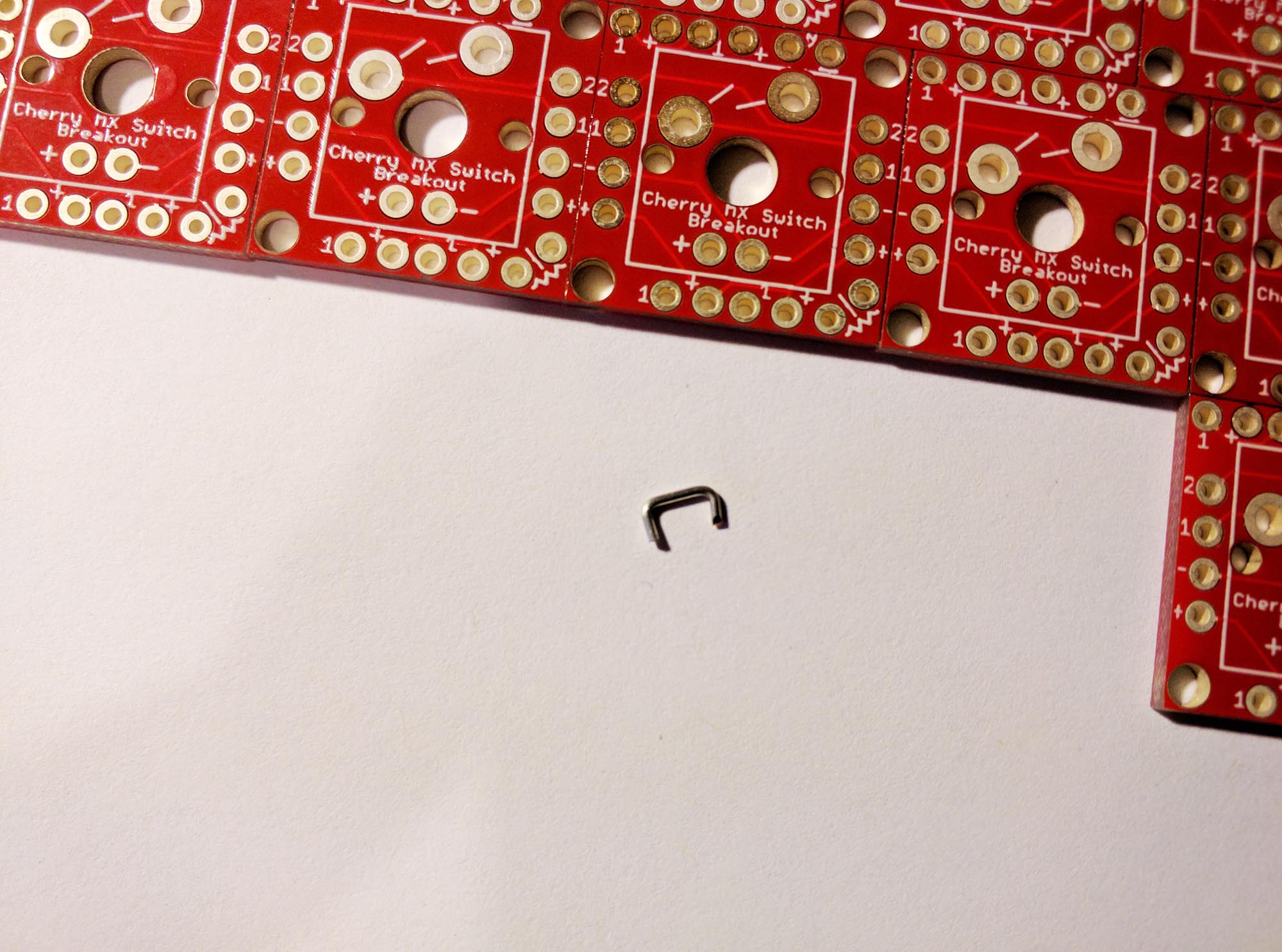 Tiny pieces of wire used to connect each individual PCB electrically